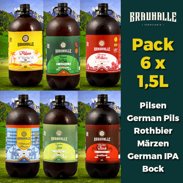 Pack 6 Brauhalle 1,5L Degustação 1